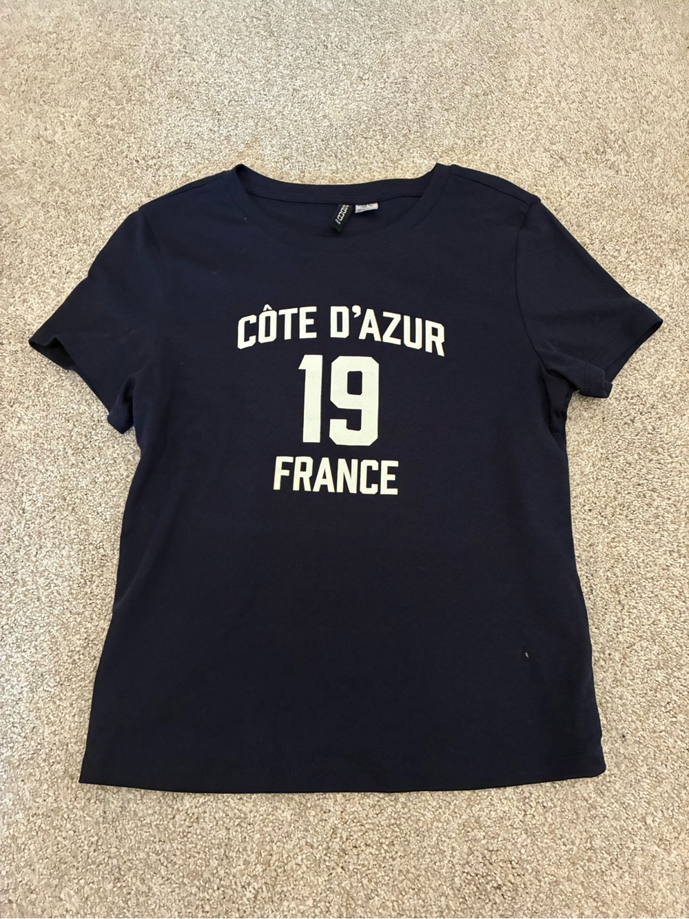 H&M Navy 'Côte d'Azur 19 France' Graphic Tee